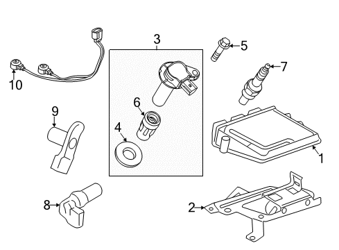 2007 Lincoln MKZ Powertrain Control Ignition Coil Screw Diagram for -W708833-S437