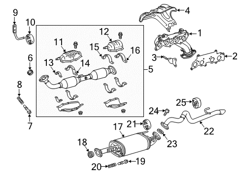 Diagram for 2010 Toyota 4Runner Exhaust Components, Exhaust Manifold 