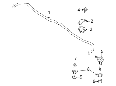 2005 Nissan Sentra Stabilizer Bar & Components - Front Clamp-Stabilizer Diagram for 54614-4M400