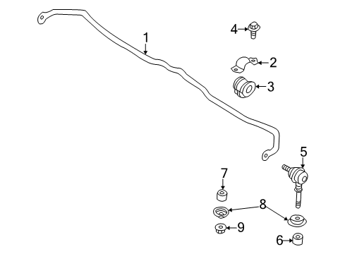 2005 Nissan Sentra Stabilizer Bar & Components - Front Bush Diagram for 56112-4Z010