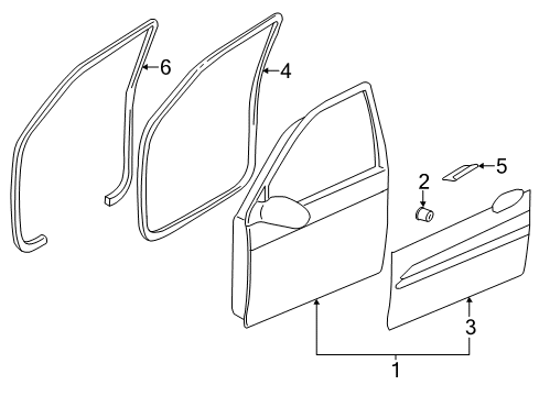 2014 Kia Sedona Front Door WEATHERSTRIP-Front Door Body Diagram for 821104D001