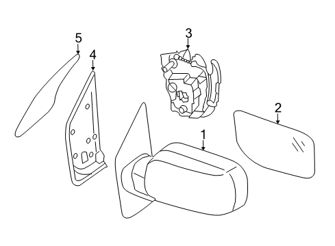 2010 Nissan Frontier Mirrors Mirror Assembly-Outside RH Diagram for 96301-EA015