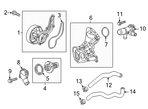 2017 Honda Fit Water Pump Cover Comp, Joint Diagram for 19317-5R0-900