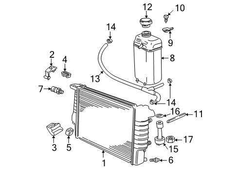 2000 BMW 528i Radiator & Components Drain Plug Radiator Diagram for 17111712339