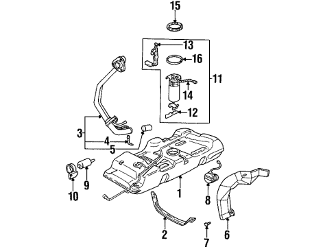 1997 Oldsmobile Silhouette Senders Fuel Cap Diagram for 25060147