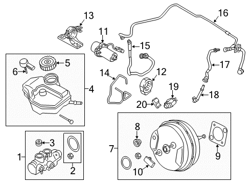 2020 BMW 530e xDrive Hydraulic System Repair Kit, Retaining Elements Diagram for 34336877078