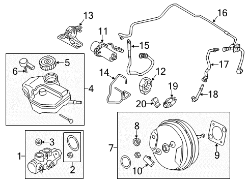 2020 BMW 530e xDrive Hydraulic System Holder, Vacuum Pump Diagram for 34336860882