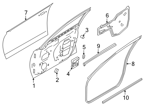 2021 Nissan Altima Door & Components Seal-Front Door PARTING RH Diagram for 80838-6CA0C