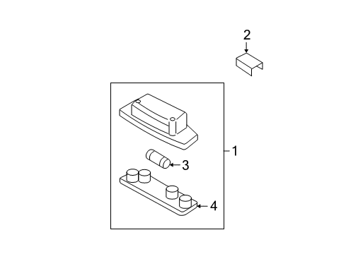 2009 Hyundai Elantra License Lamps Lamp Assembly-License Plate Diagram for 92501-2H000