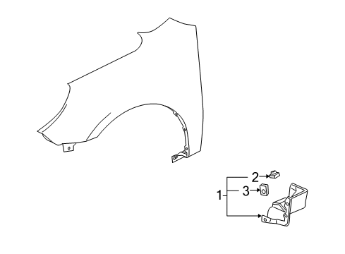 2015 Chevrolet Equinox Exterior Trim - Fender Mud Guard Diagram for 19170497