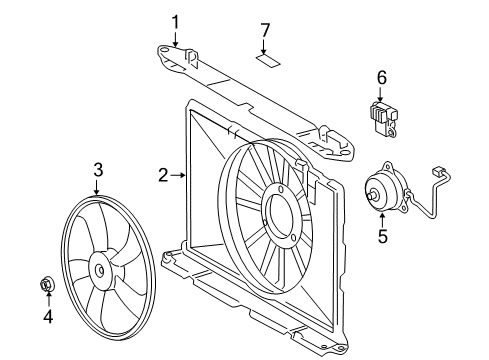 2011 Toyota Corolla Cooling System, Radiator, Water Pump, Cooling Fan Fan Shroud Diagram for 16711-22191