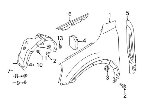 2021 Kia Telluride Fender & Components Pad U Diagram for 86812S9000