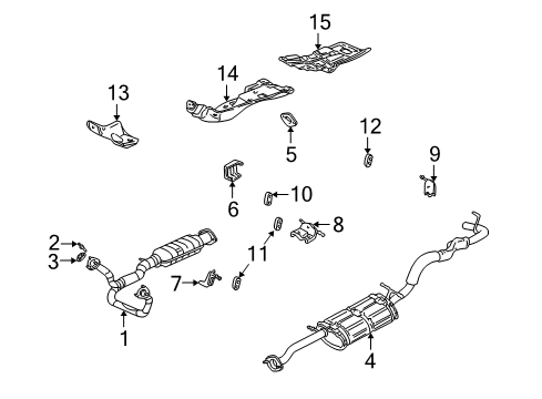2000 Chevrolet S10 Exhaust Components Exhaust Manifold Pipe Assembly *Marked Print Diagram for 15156886