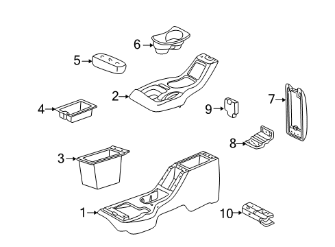 1996 Chevrolet Blazer Center Console Holder-Front Floor Console Cup *Medium Gray Diagram for 15966606