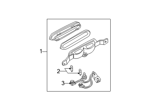 2000 Ford Mustang Bulbs High Mount Lamp Diagram for 1R3Z-13A613-AB