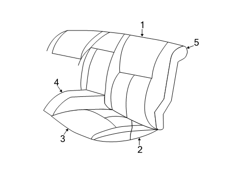 2003 Chrysler 300M Rear Seat Components Rear Seat Cushion Diagram for YE271T5AA