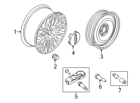 2016 Lincoln MKZ Wheels & Trim Wheel, Alloy Diagram for FP5Z-1007-A