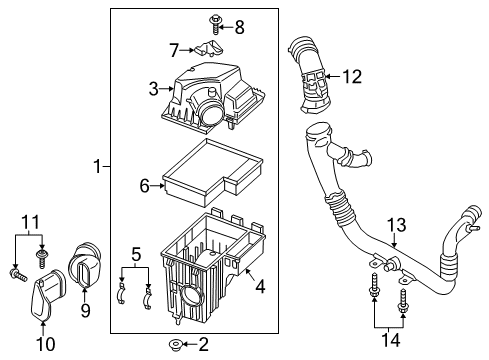 2015 Ford Transit-250 Filters Air Duct Diagram for CK4Z-9B659-A