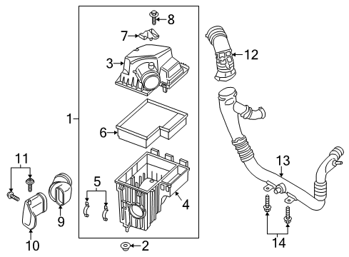 2017 Ford Transit-250 Filters Air Cleaner Assembly Diagram for JK4Z-9600-C