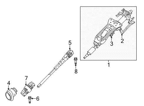 2011 BMW 335i xDrive Steering Column Assembly Steering Shaft Diagram for 32306886555