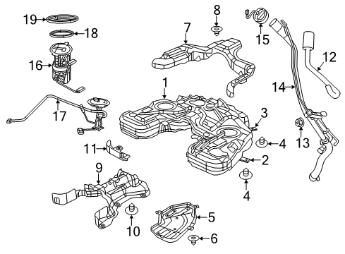 2022 Dodge Durango Fuel System Components Auxiliary Level Unit Diagram for 68477869AB