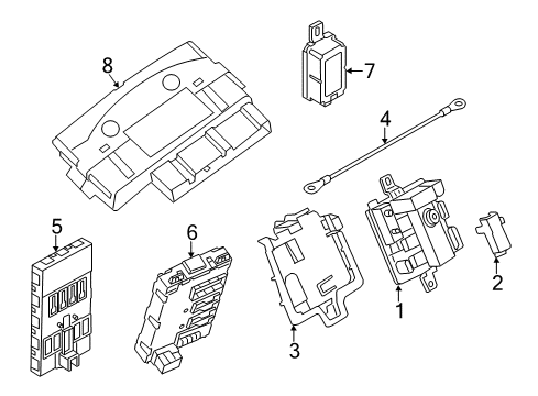 2012 BMW 335i Keyless Entry Components Control Unit, Front Electron Diagram for 61359286105