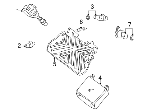 2000 Honda Insight Powertrain Control Control Module, Engine Diagram for 37820-PHM-A01