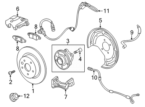 2020 Buick Encore GX Anti-Lock Brakes Front Speed Sensor Diagram for 60003678