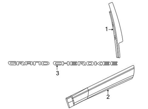 2021 Jeep Grand Cherokee L Exterior Trim - Front Door APPLIQUE-B PILLAR Diagram for 68375040AC