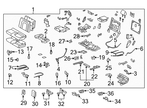 2009 Toyota Land Cruiser Rear Seat Components Seat Hinge Diagram for 71302-60180