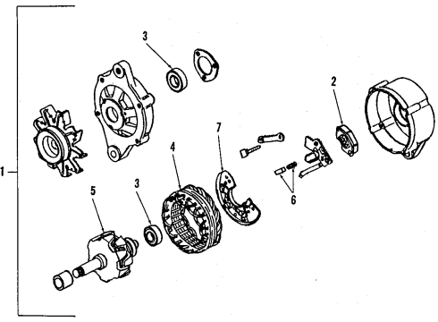 1988 Nissan Sentra Alternator Holder Assy-Brush Diagram for 23133-D4400