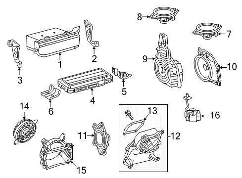 2022 Lexus LC500 Sound System Bracket, Radio Receiver Diagram for 86212-11010