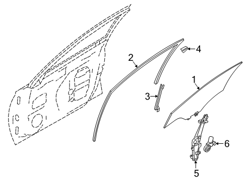 2021 Nissan Altima Front Door Regulator Assembly - Door Window, RH Diagram for 80720-9HE0A