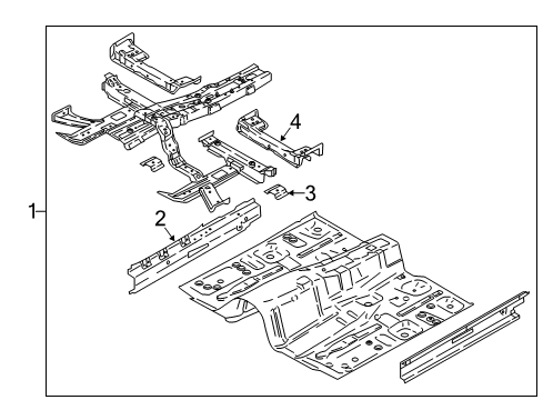 2018 Kia Stinger Floor & Rails Panel Assembly-Floor, Center Diagram for 65100J5550