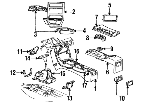 1987 Chevrolet Cavalier Console Shifter Diagram for 22589978