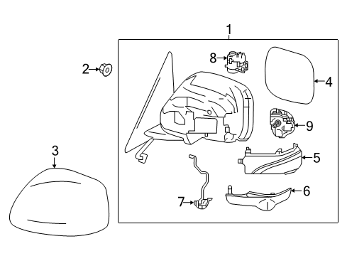 2016 Infiniti QX80 Parking Aid Inside Mirror Body Cover, Right Diagram for K6373-1A60B