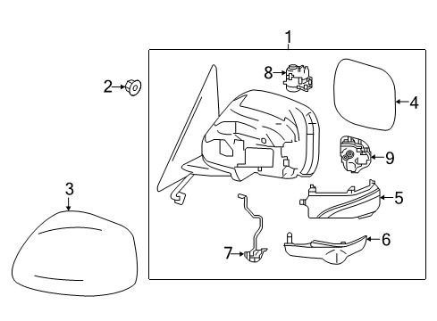 2020 Infiniti QX80 Mirrors Mirror-Skull Cap LH Diagram for 96302-6JE0A