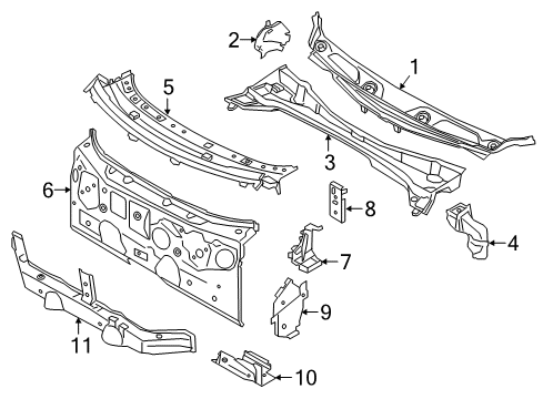 2021 BMW X1 Cowl FIREWALL, UPPER SECTION Diagram for 41007401984