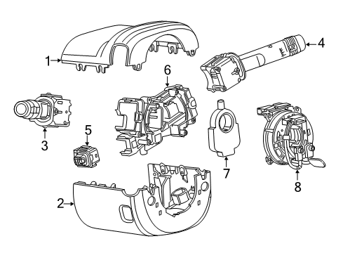 2017 Chevrolet Corvette Shroud, Switches & Levers Switch Housing Diagram for 22858858