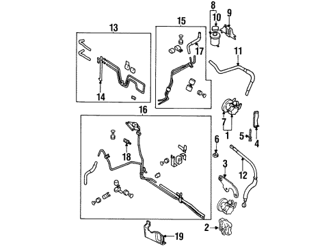 1996 Nissan Maxima Powertrain Control Hose & Tube Assy-Power Steering Diagram for 49721-40U20