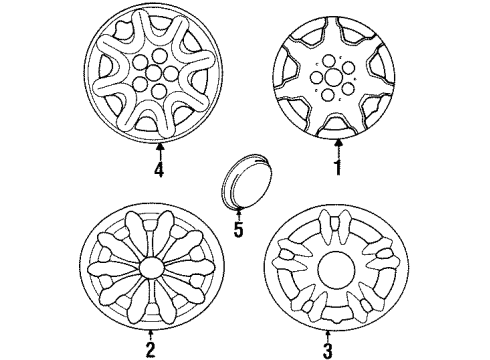 2000 Chrysler Sebring Wheel Covers & Trim Wheel Center Cap Diagram for MR798353