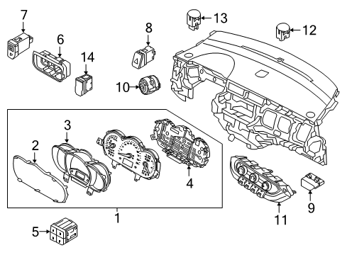 2013 Kia Rio A/C & Heater Control Units Cluster Assembly-Instrument Diagram for 940021W007