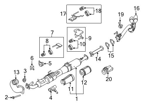 2019 Ford F-350 Super Duty Exhaust Components Catalytic Converter Diagram for HC3Z-5F250-C
