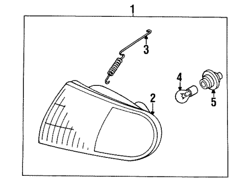 1993 Plymouth Colt Signal Lamps Lamp Front Combination Diagram for MB929469