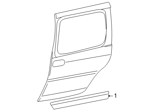 2007 Buick Terraza Exterior Trim - Side Loading Door Body Side Molding Diagram for 19120914