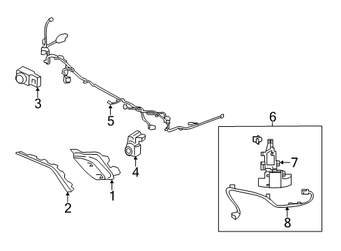 2019 Hyundai Santa Fe XL Lane Departure Warning Ultrasonic Sensor Assembly-Bws Diagram for 95720-B8400-YAC