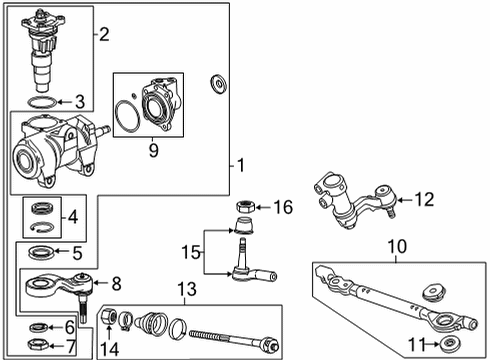 2021 GMC Sierra 3500 HD Steering Column & Wheel, Steering Gear & Linkage Gear Assembly Diagram for 85523466