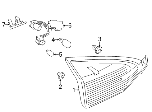 2019 Ford Fiesta Bulbs Tail Lamp Assembly Diagram for D2BZ-13404-D