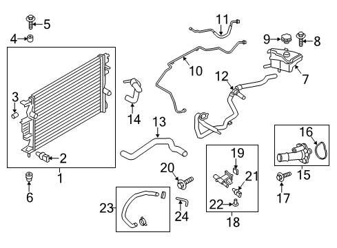 2013 Lincoln MKZ Radiator & Components Overflow Hose Diagram for DG9Z-8A365-F