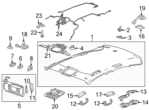 2018 Cadillac CT6 Interior Trim - Roof Headliner Diagram for 84185364